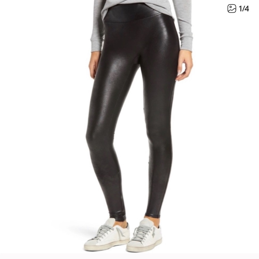 Spanx Faux Leather Black Leggings